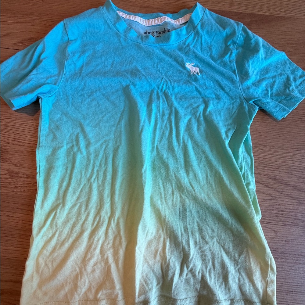 Abercrombie Kids Teal and Yellow Ombre T-Shirt